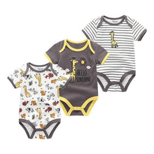 Load image into Gallery viewer, Modern 3PCS Baby Girl And Boy Newborn Boy Short Sleeve Baby Romper Jumpsuit Set For Boys and Girls
