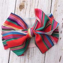 Load image into Gallery viewer, Modern retro Vintage Baby and Mom Textured Headwrap Pre-tied Turban Headband Bow Super Soft and Stretchy Hair Bows Kids Accessories for Girls and Moms

