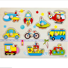 Load image into Gallery viewer, Kid Early Educational Table With Shapes of Vegetables and Animals Baby Hand Grasp Wooden Puzzle Toy Alphabet And Digit Learning Education Child Wood Toy
