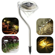 Load image into Gallery viewer, 4 Solar Garden Diamond LED Lamps In White Warm White And Multicolor Stainless Steel Lamps For Garden Pathway Yard
