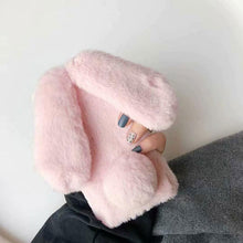 Load image into Gallery viewer, Cute Stuffed Plush Fluffy Case For iPhone 13 12 11 Pro XS Max X XR 12Mini Rabbit Ears Furry fluffy Fur Plush Warm Cover for iPhone 6 6S 7 8 Plus Phone Case
