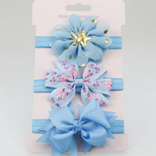 Load image into Gallery viewer, Luxury Modern Handamde 3PCS Set Elastic Flower Headbands for Baby Girls Hair Accessories Baby Girls Bows Nylon Bow For Girls
