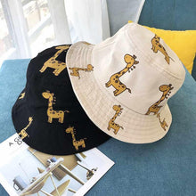 Load image into Gallery viewer, Modern Children's Bucket Hats Cartoon giraffe Sun Hat Girls Boys Outdoor Beach Hat Camping Fishing Cap For Girls and Boys
