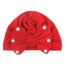 Load image into Gallery viewer, Modern Baby Hats Cute Rabbit Bow Knot with Pearls Baby Girl Hat with Pearls  for Kids In Diamond Luxury Style
