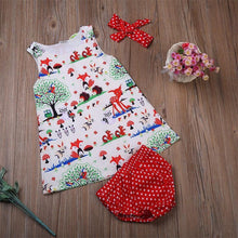 Load image into Gallery viewer, Summer Baby Girl Clothes Toddler Floral Headband Cartoon Dress Dot Shorts Outfits Clothes set 0-24M For Baby Girls  With Bow
