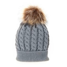 Load image into Gallery viewer, Fashion Parent-child Caps Cute Infant Baby Pom Pom Cap Winter Double Fur Ball Hat Baby Mom Warm Knitted Hat
