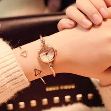 Load image into Gallery viewer, Small Gold Bangle Bracelet Luxury Watches Stainless Steel Retro Ladies Quartz Wristwatches Fashion Casual Women Dress Watch For Women and Girls
