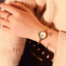 Load image into Gallery viewer, Small Gold Bangle Bracelet Luxury Watches Stainless Steel Retro Ladies Quartz Wristwatches Fashion Casual Women Dress Watch For Women and Girls
