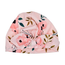 Load image into Gallery viewer, Cute Print baby Turban Caps For Infant Newborn Kids Stylish Cotton Flower Printed Cap for Toddlers In Elegant Modern Design
