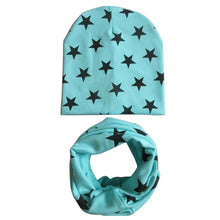 Load image into Gallery viewer, Modern New Trend Baby Hat Scarf Star Prints Cotton Children Boys Girl Cap Beanie Neck Collar Scarf Autumn Winter Warm Kids Hats For Kids
