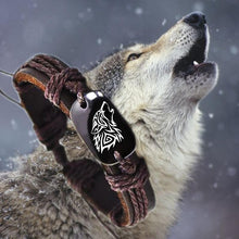 Load image into Gallery viewer, Luxury Roar Wolf Animal Backer Elegant Woven Rope Leather Unisex Bracelet Yak Bone Carved Fashion Bracelet For Women And Man
