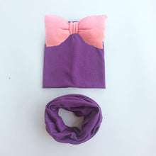 Load image into Gallery viewer, infant Baby Hat Girl big bow Butterfly Knot Cap cotton Collar Scarf set hat for girls baby
