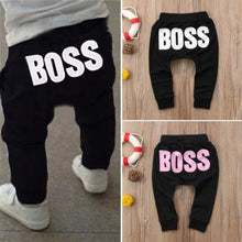 Load image into Gallery viewer, Modern Printed Baby Letter BOSS Pants Cotton Baby Pants / Casual Trousers for Boy and Girl Clothes

