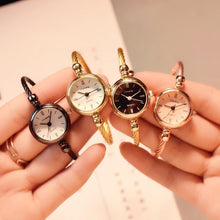 Load image into Gallery viewer, Small Gold Bangle Bracelet Luxury Watches Stainless Steel Retro Ladies Quartz Wristwatches Fashion Casual Women Dress Watch For Women and Girls
