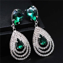 Load image into Gallery viewer, Modern NEW Trend Luxury  Woman Elegant Wedding Bridal Jewelry Sets For Women Rhinestone Austrian Crystal Jewelry Set Bracelet Earrings Set
