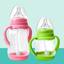 Load image into Gallery viewer, Baby Safe Plastic BPA Free Anti-colic Baby Milk Water Juice Bottle with Straw for Infant Feeding For Kids
