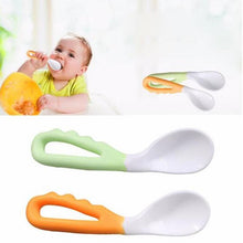 Load image into Gallery viewer, Baby Food Supplement Feeding Spoon Children's Products Curved Handle Easy To Grasp Children Tableware Baby Diet Training Spoon for eating
