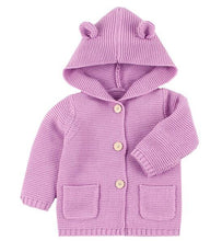 Load image into Gallery viewer, Knitting Cardigan Warm Long Sleeve Hooded Sweaters for Newborn Infant
