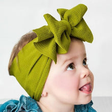 Load image into Gallery viewer, Modern Luxury Newborn Large Bow Cotton Rainbow Print Headwrap Baby Girl Fabric Messy Bow Turban Headband
