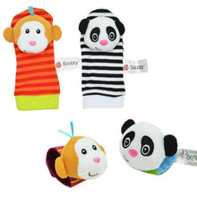 Load image into Gallery viewer, Modern Baby Toy Socks Plush Garden Bug Wrist Rattle Styles Educational Toys Cute Bright Color For Kids
