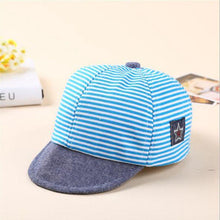Load image into Gallery viewer, Cartoon Bear Baby Hat Cap Adjustable Baseball Cap Cute Striped Cotton Kids Sun Hat for Baby Boys
