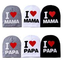 Load image into Gallery viewer, Baby " I Love mama , i love papa"  Cap Children Cap Kids Solid Baby Beanie Hat Fashion Ears Straw In Modern New Design
