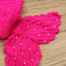 Load image into Gallery viewer, Baby Hat Mermaid Newborn Photography Props Girls Crochet Knitted Cap Hand-woven In Modern New Princess Design
