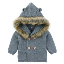 Load image into Gallery viewer, Winter Fashionable Sweaters For Baby Cardigans Autumn Hooded Newborn Knitted Jackets Cartoon Bear Children Long Sleeve Clothing
