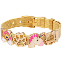 Load image into Gallery viewer, Fashion Stainless Steel Woman and Men Bracelet Mesh Bracelet Set Crystal Heart Anchor Charm Fine Bracelet Bangle For Female Lover

