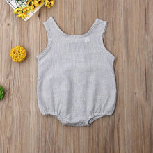 Load image into Gallery viewer, Modern Retro Summer Newborn Baby Girl / Boy Sleeveless Button Bodysuit Outfits Set Romper In elegant Deisgn
