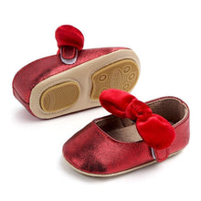 Load image into Gallery viewer, Baby Shoes Infant Girl First Walkers Bowknot Soft Rubber Sole Newborn Pre Walkers Shine Stylish Shoes

