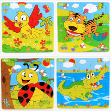 Load image into Gallery viewer, 1 Pcs Animal Wooden Puzzles For Children In Wooden 3D Mosaic Puzzles Kids Educational Toys Design  For Baby Birthday Gifts
