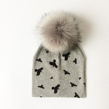Load image into Gallery viewer, Luxury Modern Unique Toddler Boys and Girls Cartoon Printing Cotton Pompom Cap For Baby Beanie Hat With Pompon For Kids

