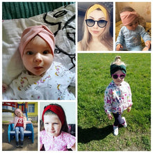 Load image into Gallery viewer, Handmade Modern Baby Headband Soft Elastic Cotton Baby Hat Solid Color Kids Cap Bonnet Knit Girls Hats Hairband Baby Accessories For Mother &amp; Daughter
