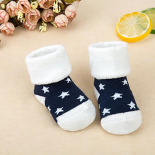 Load image into Gallery viewer, 1 Pair Newborn Cotton Striped Warm Slippers Socks For Baby Girls And Boys Very Comfortable And Soft Material
