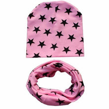 Load image into Gallery viewer, Modern New Trend Baby Hat Scarf Star Prints Cotton Children Boys Girl Cap Beanie Neck Collar Scarf Autumn Winter Warm Kids Hats For Kids
