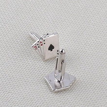 Load image into Gallery viewer, Retro Playing Cards Tie Clip Vintage Elegant Tie Clip Man Clips Unique Business Cufflinks Wedding Tie Clips For Anniversary Business Meeting And Daily Life
