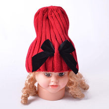 Load image into Gallery viewer, Modern Trend Big Bows Knitted Baby Girl Hat Cap Warm Kids baby winter Hat For Girls
