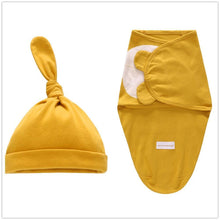 Load image into Gallery viewer, Baby Swaddle Blanket With Cap For Newborn Wrap Cotton Swaddling Bag Baby Envelope Sleep sack  Blanket .
