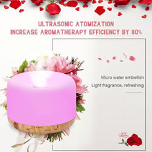 Load image into Gallery viewer, Air Humidifier Essential oil diffuser 300ML 500ML Ultrasonic Cool Mist Maker Fogger Humidifier LED Lamp Aroma Diffuser Electric  Aromatherapy Diffuser umidifier Aroma Essential Oil Diffuser with 4 Timers 2 Misting Modes Waterless Auto Off
