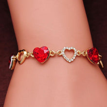 Load image into Gallery viewer, Elegant Luxury Diamond Romantic Heart Bracelets for Women Gold Color Crystal Charm Bracelets Bangles Fashion Jewelry Bracelet Style
