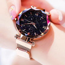 Load image into Gallery viewer, Women's Fashion Starry Sky Watches Magnet Buckle Mesh Belt Diamond Quartz Watch Women Dress Clock For Women and Girls
