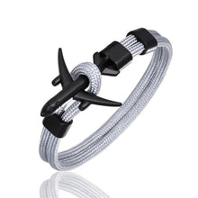 Load image into Gallery viewer, Luxury Plane Bracelets For Men and Women Charm Survival Rope Chain Paracord Bracelet Metal Airplane Hooks Summer Style
