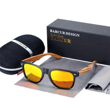 Load image into Gallery viewer, Luxury Handmade Polarized Handmade Bamboo Wood Universal Sunglasses In Zebra Wood Style  Vintage Wooden Frame Male Driving Sun Glasses Shades Gafas With Box and UV400Protection
