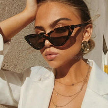 Load image into Gallery viewer, Elegant Cute Retro Cat Eye Sunglasses For  Women With Small Black White Triangle Vintage Ladies Sunglasses and UV400 Protection
