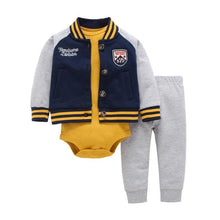 Load image into Gallery viewer, Modern Popular New Set Baby Cotton Long Sleeve Hooded Jacket Pant And Rompers For Newborn Outfits Unisex Clothing
