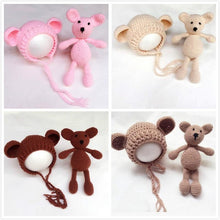 Load image into Gallery viewer, Modern Baby Cap Deer Design Handmade Crochet Deer Costume Set Knitted Hats And Toy For Girls and Boys Kids

