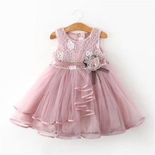 Load image into Gallery viewer, Luxury Modern Flower Newborn Baby Dress New Summer Cute Baby Girls Clothes Tulle Lace Infant Party Clothing Dress For Girls
