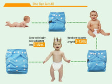 Load image into Gallery viewer, Modern 9/6PCS Set Bamboo Charcoal Washable Real Cloth Pocket NappiesFor Baby Boys and Girls Diaper Set In Modern Design
