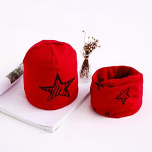 Load image into Gallery viewer, Star Print Cotton Hat And Scarf  Baby Beanie Kids Caps Children's Accessories For Boys and Girls
